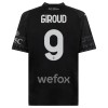 Maillot de Supporter AC Milan Olivier Giroud 9 Quatrième 2023-24 Noire Pour Enfant
